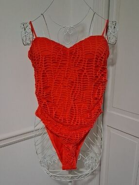 Red Cutout One-Piece Swimsuit